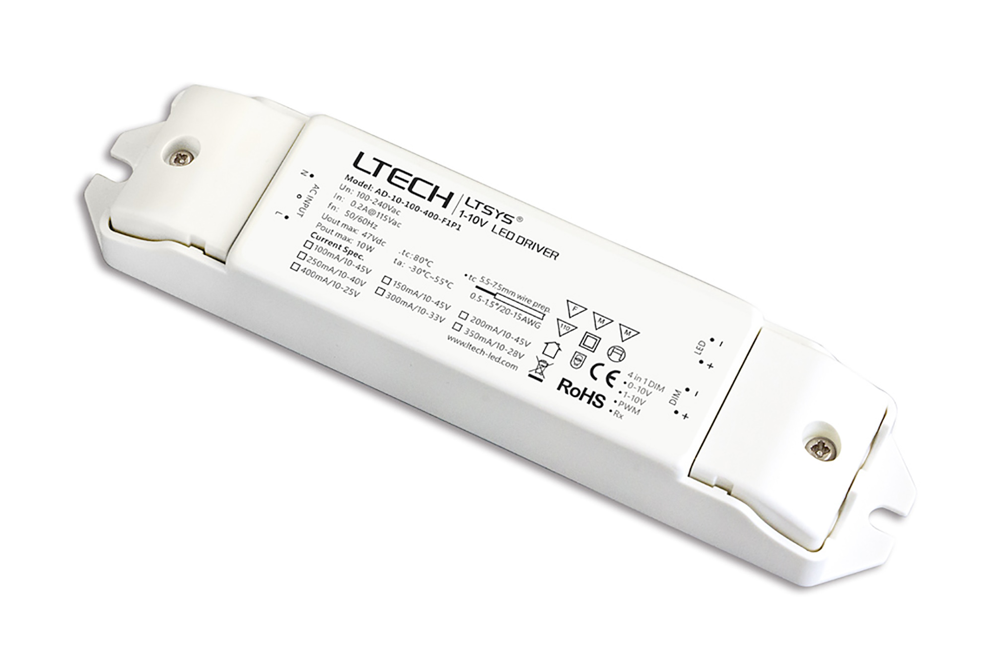 AD-10-100-400-F1P1  PWM, Resistor 1-10W Current Dimmable Driver